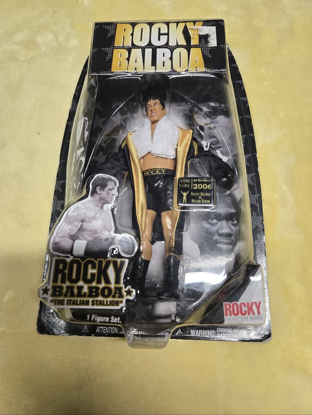 Rocky Balboa Action Figure - Black, Gold, White, Collectible